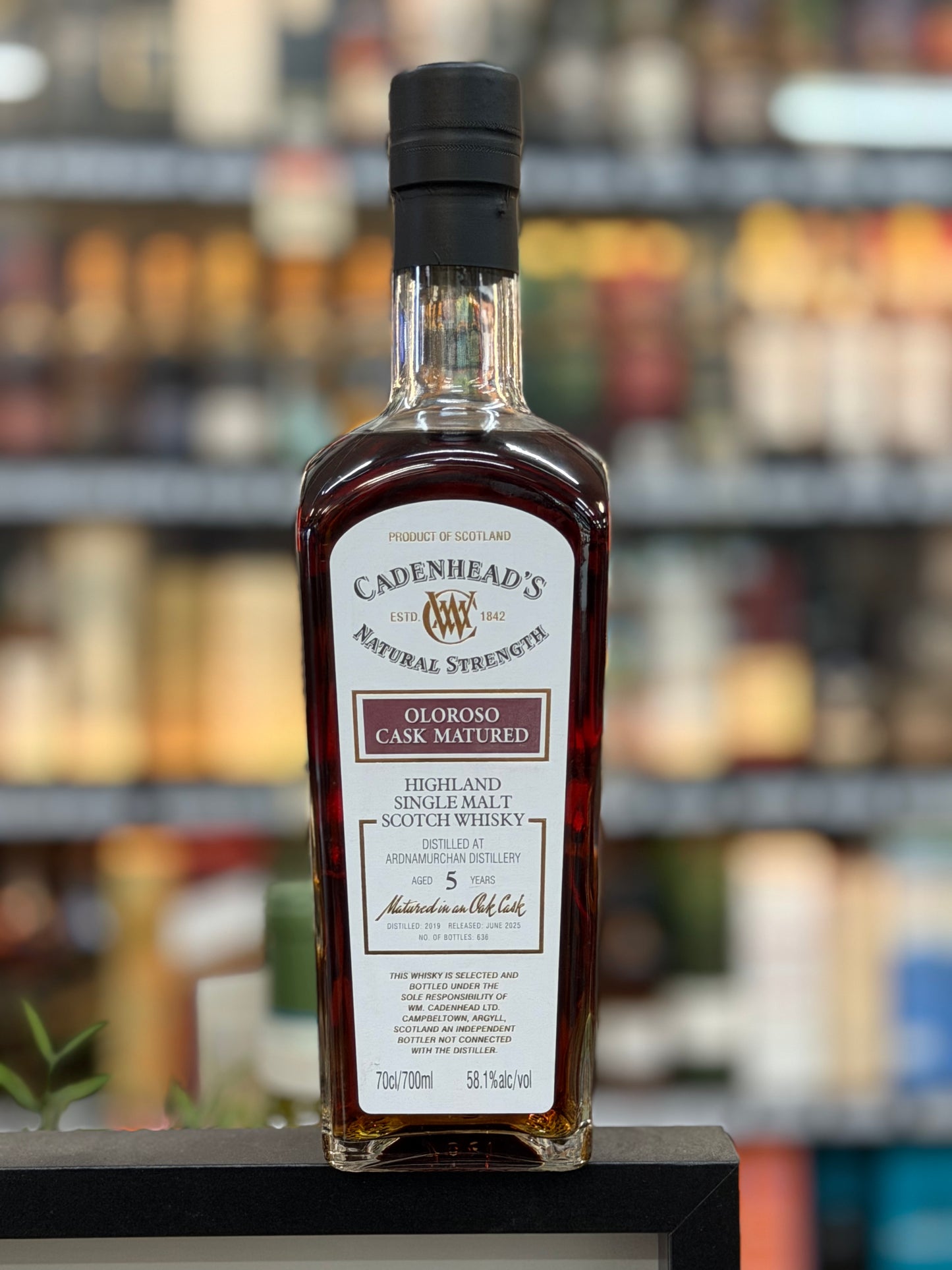Cadenhead Natural Strength Ardnamurchan 5yo Oloroso Cask 58.1% Single Malt Whisky(700ml)