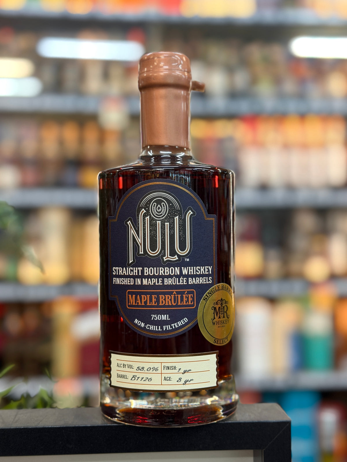 NULU 8yo Single Barrel Maple Brulee Finished Straight Bourbon Whiskey (750ml)