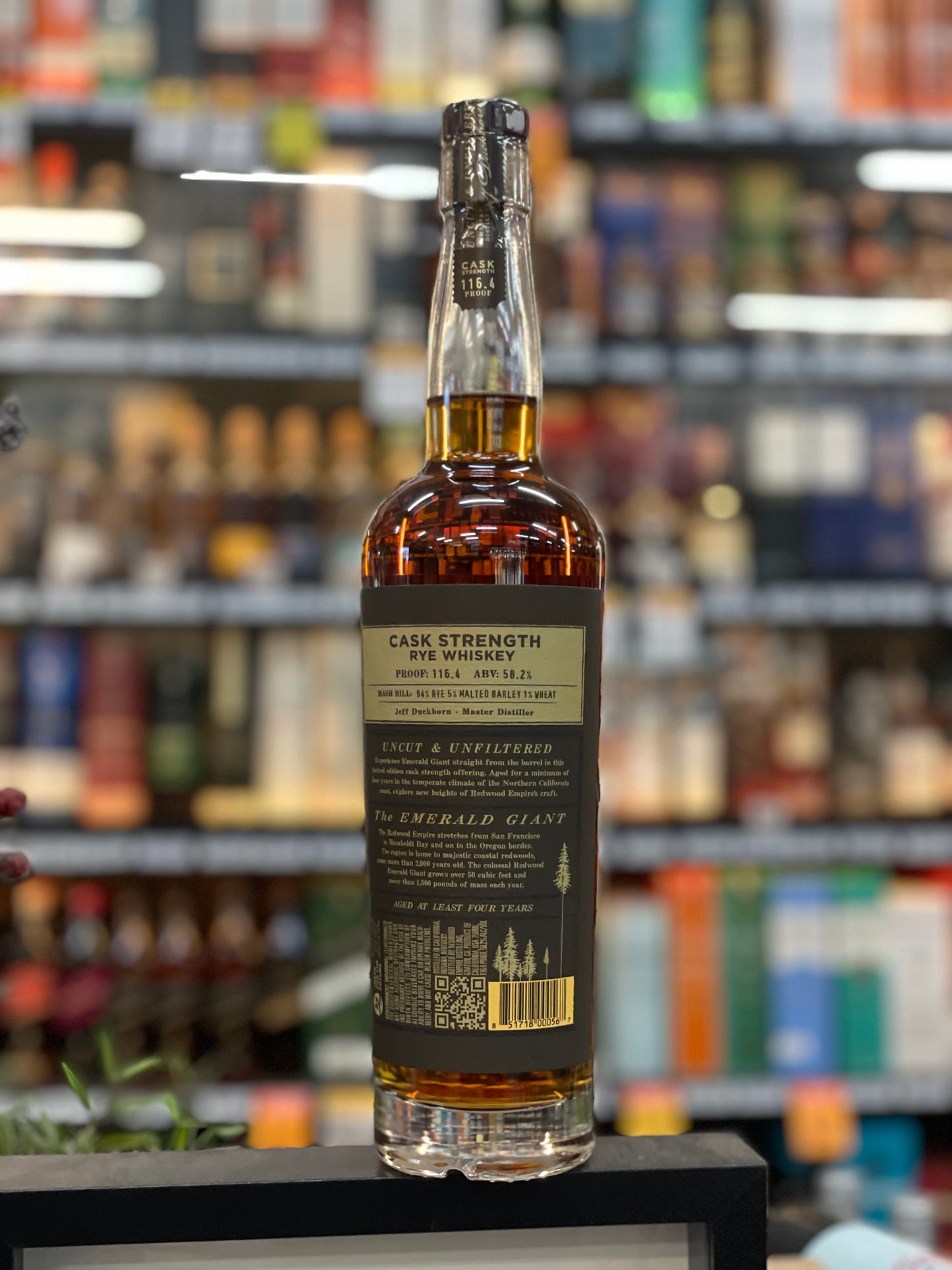 Redwood Empire Emerald Giant Cask Strength 58.2% Rye Whiskey (750ml)