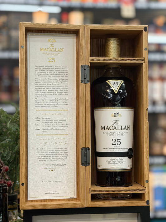 The Macallan 25 Year Old Sherry Oak Cask Single Malt Scotch Whisky 2024 Release (700ml）