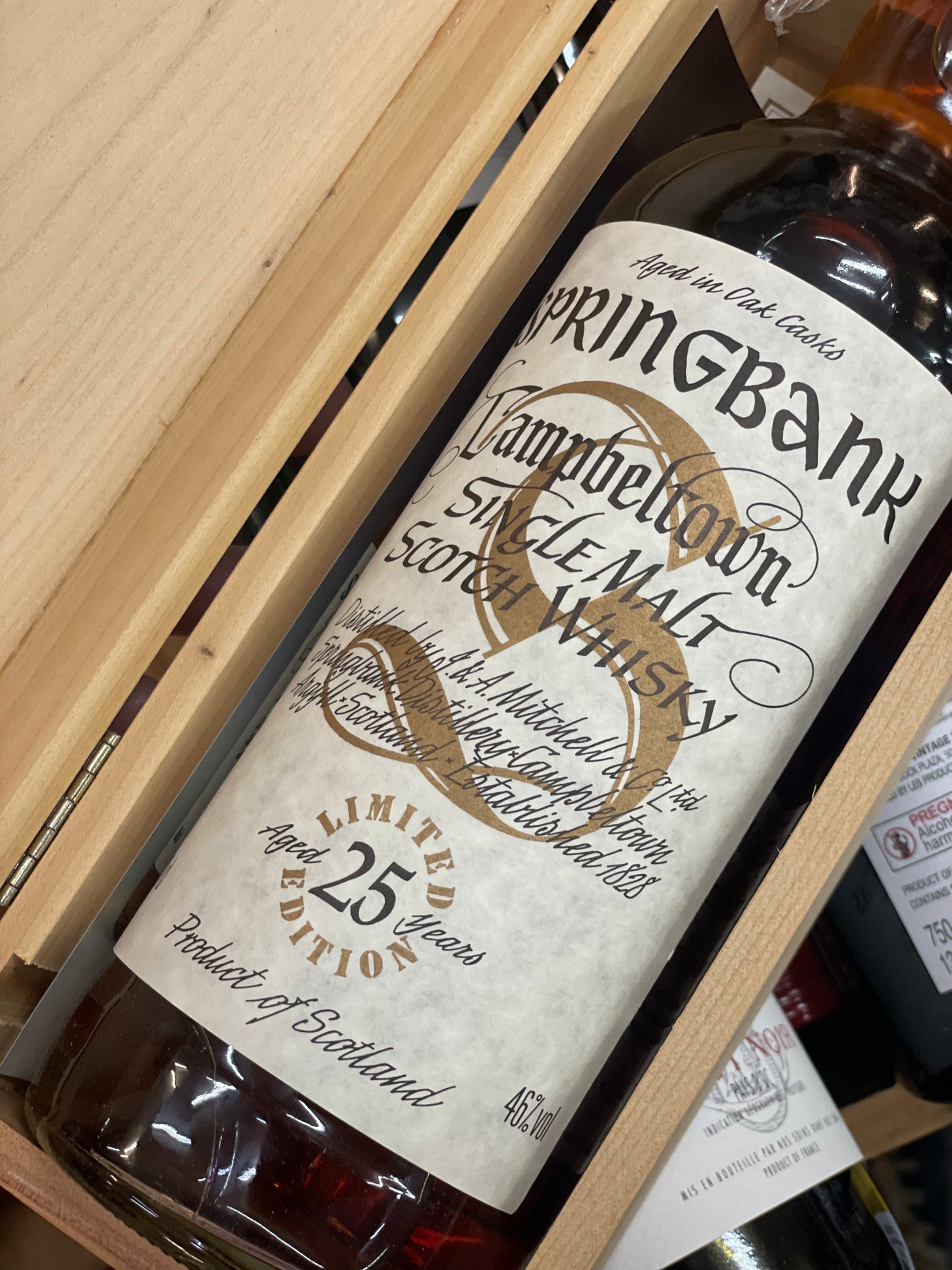 Springbank 25 Year Old Millennium Limited Edition Single Malt Whisky (700ml) In Store Appointment Only.