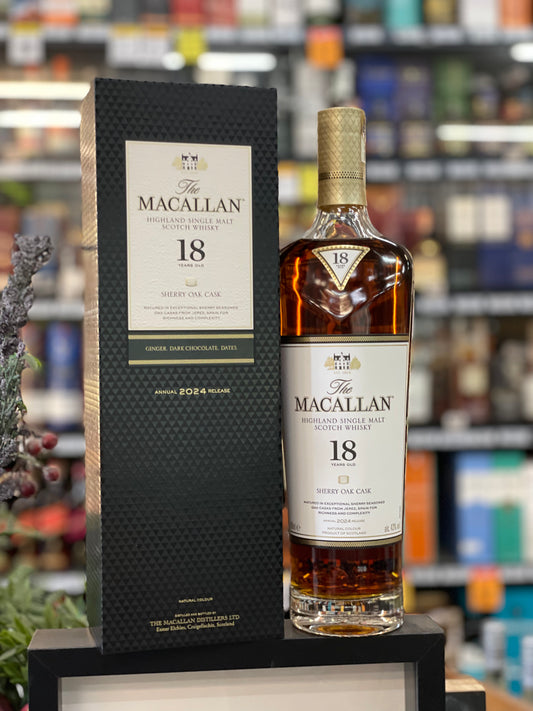Macallan 18Yo Sherry Oak Cask Single Malt Whisky (700ml)