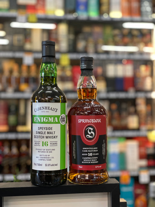 Springbank 10yo Amontillado Single Malt Whisky + Cadenhead 16yo Speyside Bundle (700ml)