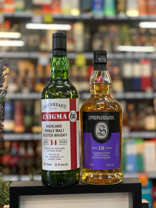 Springbank 18yo Single Malt Whisky 2024 Release + Cadenhead 14yo Highland Bundle (700ml)